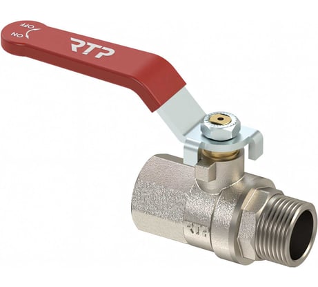 Шаровой кран RTP латунный, вн/нар., PN 25. рычаг G 1 34878