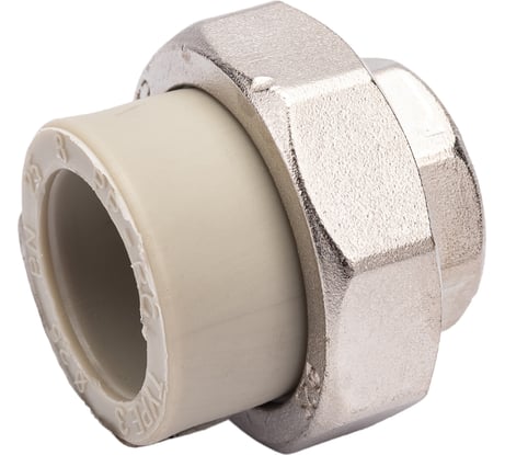 Муфта комбинированная RTP разъемная, американка, внутренняя резьба, D25х3/4 мм, серая 15517