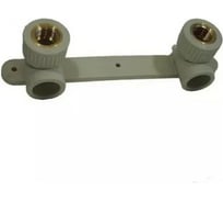 Угольник RTP PN25 комбинированный, с креплением, двойной под смеситель, внутренняя резьба, D25х1/2 мм, серая 11047