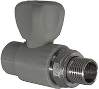 Кран шаровой для радиатора RTP D20х1/2 мм., прямой, серая 27903