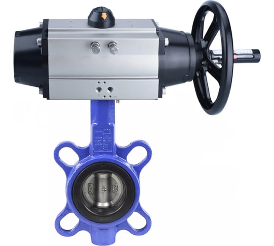 Затвор DN.ru WCB-316L-NBR Ду150 Ру16 с пневмоприводом D050-21916 1
