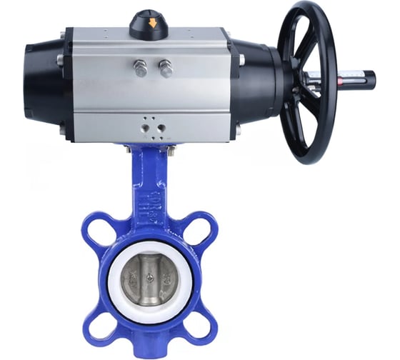 Затвор DN.ru WCB-316L-PTFE Ду125 Ру16 с пневмоприводом D050-21921 1