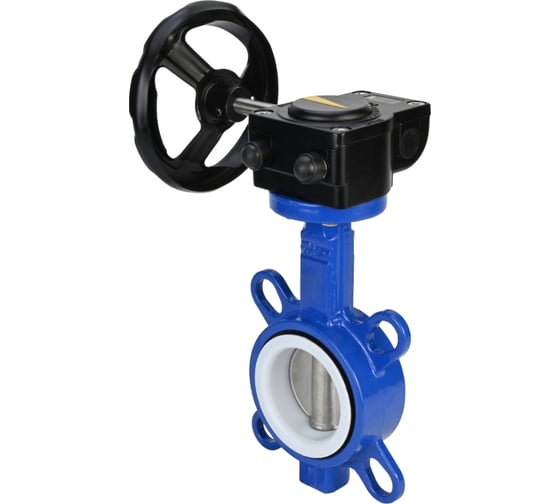 Затвор DN.ru WCB-316L-PTFE Ду125 Ру16 с редуктором HAM-1 D050-12108 1