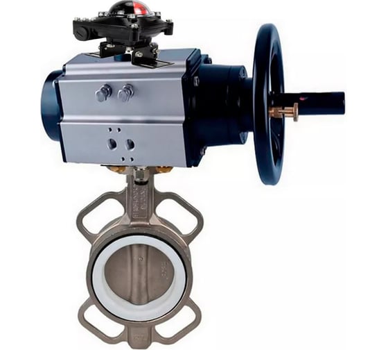 Затвор DN.ru WCB-316L-PTFE Ду125 Ру16 с пневмоприводом, БКВ D050-21887 1