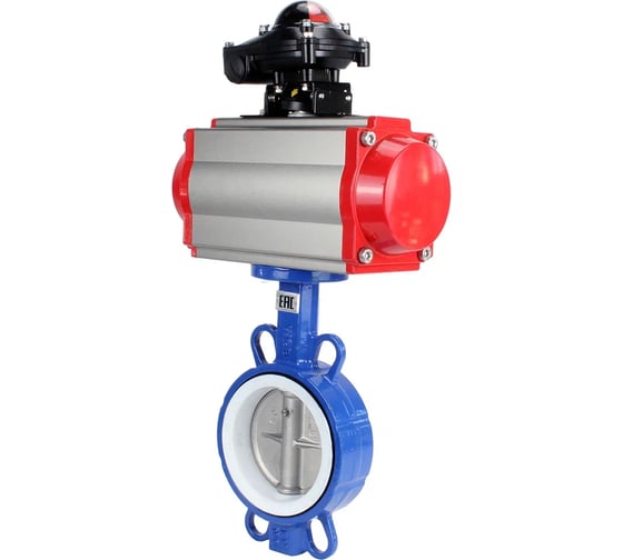 Затвор DN.ru WCB-316L-PTFE Ду65 Ру16 с пневмоприводом, БКВ D050-15979 1