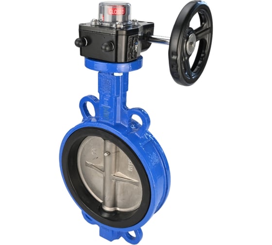 Дисковый поворотный затвор DN.ru GG25-316L-NBR Ду250 Ру16 с редуктором HGB-3 D050-13176