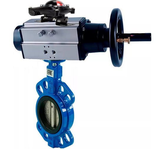 Затвор DN.ru GG25-316L-NBR Ду150 Ру16 с пневмоприводом, БКВ D050-21720 1