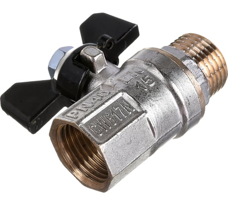 Кран шаровой RTP латунный, вн/нар., PN 40, бабочка, G 1/2 34887