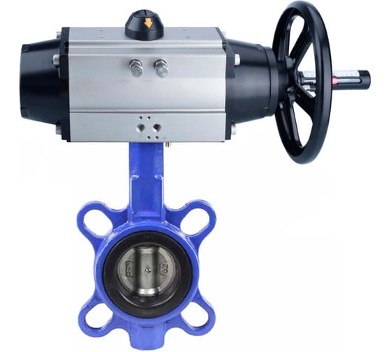 Затвор DN.ru GG25-316L-NBR Ду150 Ру16 с пневмоприводом D050-21692 1