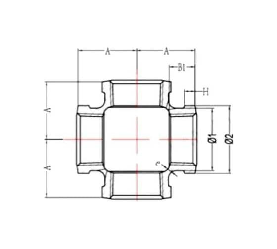 Крестовина AV Engineering 1 1/4", чугун черный AVEC441000114