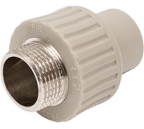Муфта RTP PN25 комбинированная, наружная резьба, D20х3/4 мм, серая 10943