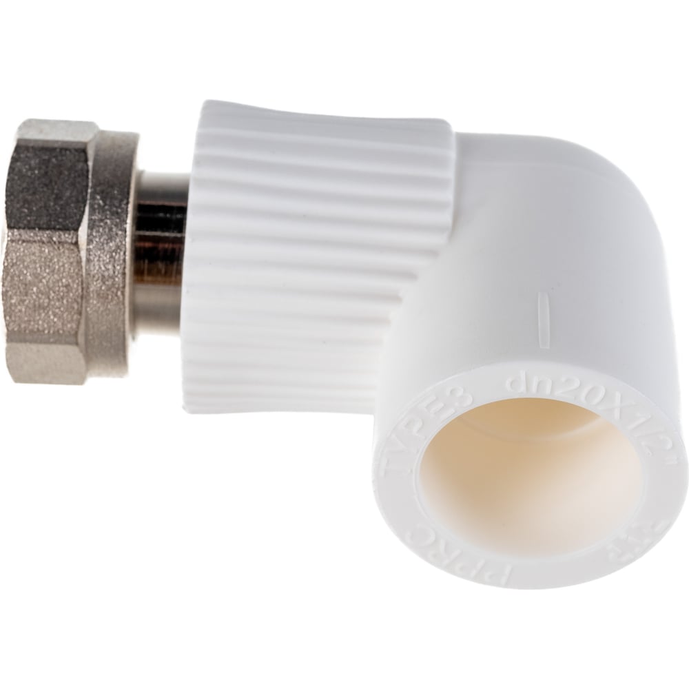 Угольник с накидной гайкой RTP на металлическом штуцере, D20х1/2 мм ...