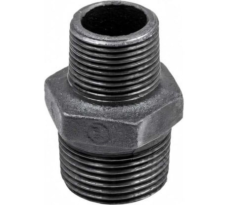 Ниппель редукционный AV Engineering 1 1/2" х 1 1/4" нар.-нар., чугун черный AVEC501112114