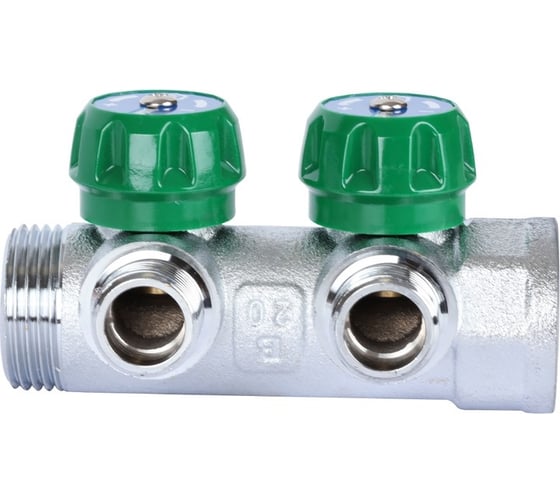 Регулирующий коллектор STOUT 1", 2 отвода 1/2", плоское уплотнение SMB-6849-011202 RG008UJF2PTLGU