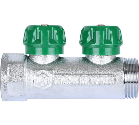 Регулирующий коллектор STOUT 1", 2 отвода 1/2", плоское уплотнение SMB-6849-011202 RG008UJF2PTLGU
