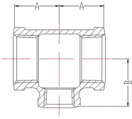 Тройник редукционный AV Engineering 1" х 3/4", чугун черный AVEC431000134