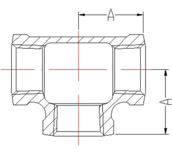 Тройник AV Engineering 3/4", чугун черный AVEC421000034