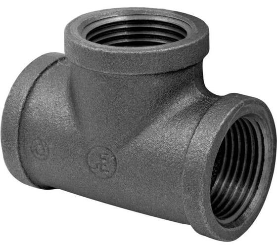 Тройник AV Engineering 3/4", чугун черный AVEC421000034