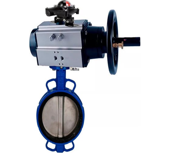 Затвор DN.ru дисковый GGG50-GGG40-EPDM Ду150 Ру16 с пневмоприводом, БКВ D050-21890 1