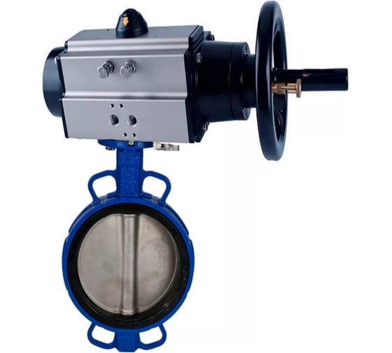 Затвор DN.ru дисковый GGG50-GGG40-EPDM Ду150 Ру16 с пневмоприводом D050-21906 1