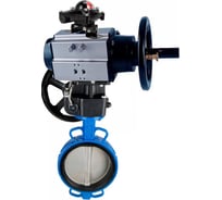 Затвор дисковый DN.ru GGG50-GGG40-EPDM Ду150 Ру16 пневмопривод, ручной дублёр, БКВ D050-21637