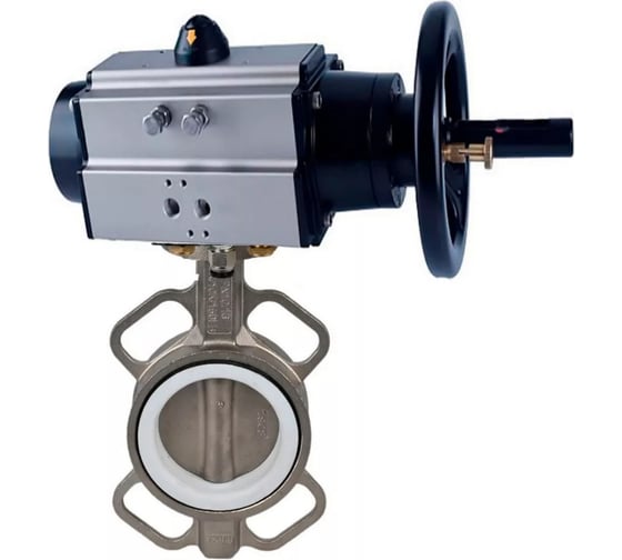 Затвор DN.ru 316L-316L-PTFE Ду125 Ру16 с пневмоприводом D050-21905 1