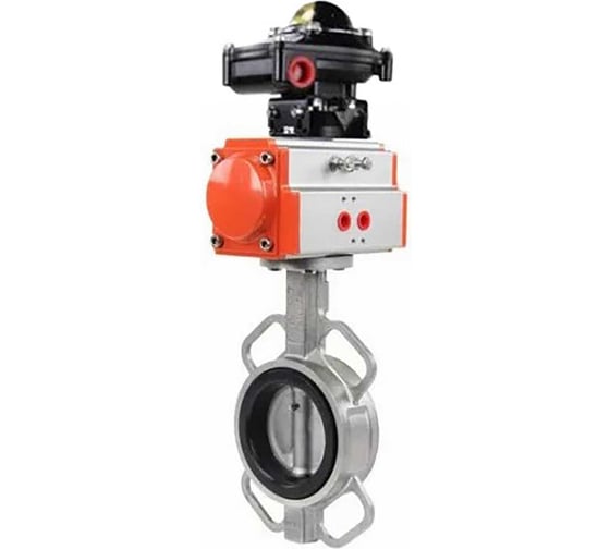 Дисковый затвор DN.ru 316L-316L-VITON Ду100 Ру16 пневмопривод, БКВ D050-08737 1