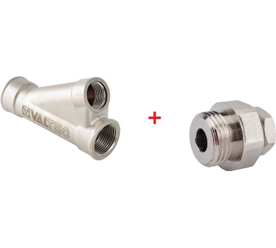 Комплект Valtec _52 VI7 Тройник косой, для гильзы под погружной датчик 1x1/2 VTr.136.N.0604+ Переходник для греющего кабеля /с набором уплотнителей/ VTr.756.N.0004 VT.VI7.K52.136.756