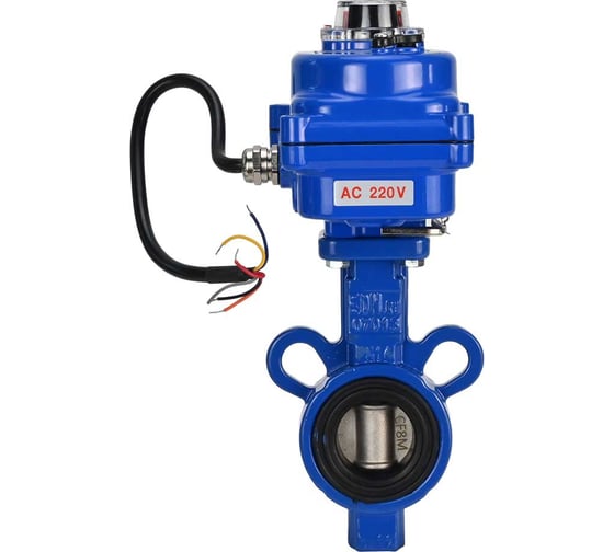 Дисковый затвор DN.ru AL-316L-EPDM Ду25 Ру16 электропривод 003 blue 220В D050-11917