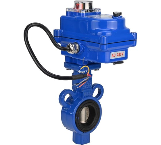 Дисковый затвор DN.ru AL-316L-EPDM Ду25 Ру16 электропривод 003 blue 220В D050-11917