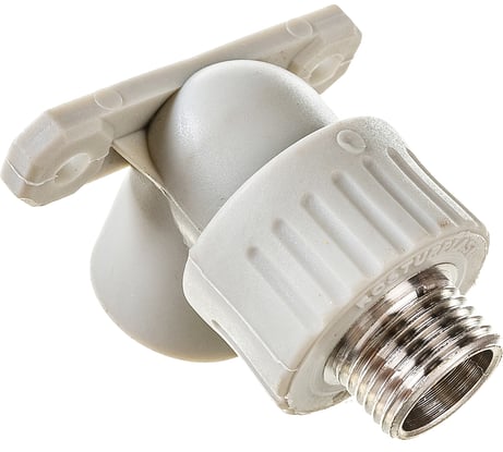 Угольник с креплением RTP PN25 комбинированный, наружная резьба D20х1/2 мм, серый 11056