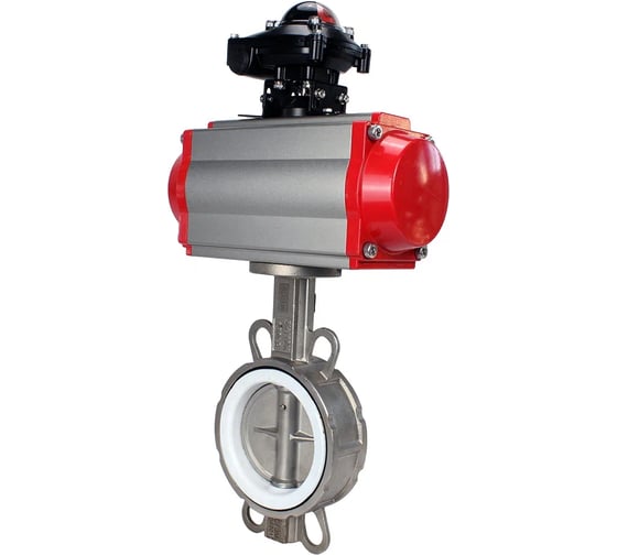 Затвор DN.ru 316L-316L-PTFE Ду40 Ру16 с пневмоприводом, БКВ D050-15955 1