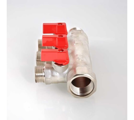Комплект Valtec _18 VI7 Коллектор с отсекающими кранами, 1x3 вых. 1/2 нар. VTc.580.N.0603 + Адаптер д/коллектора /конус-плоскость/ 1/2 VTc.701.N.04 VT.VI7.K18.5800603.701