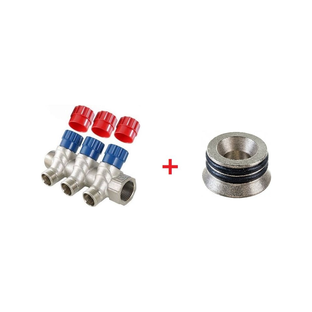 Комплект Valtec _16 VI7 Коллектор с регул. вентилями, 1x3 вых. 1/2 нар ...