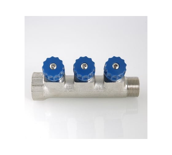 Комплект Valtec _16 VI7 Коллектор с регул. вентилями, 1x3 вых. 1/2 нар. VTc.560.N.0603 + Адаптер д/коллектора /конус-плоскость/ 1/2 VTc.701.N.04 VT.VI7.K16.5600603.701