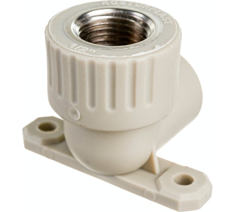 Угольник с креплением RTP PN25 комбинированный, внутренняя резьба D20х1/2 мм, серая 11045