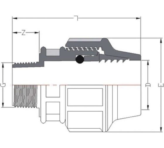 Ниппель AV Engineering ПЭ 40x1 1/4" нар. AVE10640114