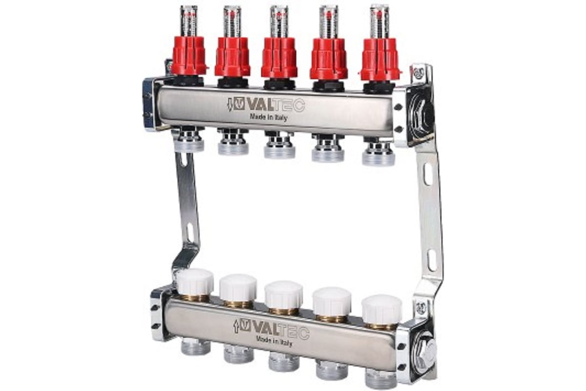 Коллекторный блок с расходомером VALTEC 1х3 выхода Евроконус 3/4 VTc ...