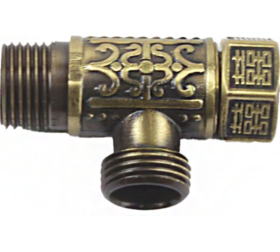 Тройник латунный BRONZE DE LUXE 1/2", бронза 21677