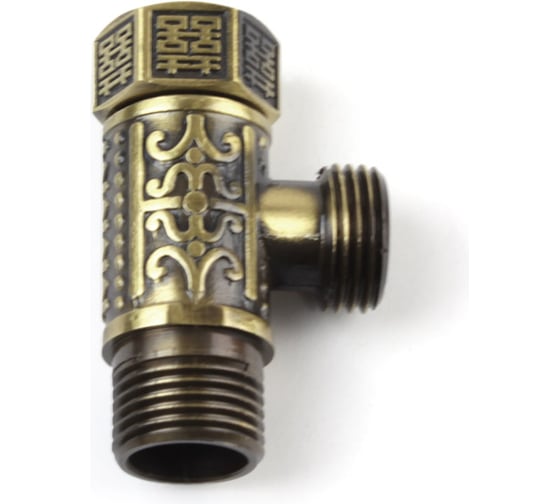 Тройник латунный BRONZE DE LUXE 1/2", бронза 21677