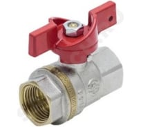 Шаровой кран Aquasfera латунь, никель, полнопроходной, бабочка Euro Ду20 Ру30 м/м, 1002-02 007-7379