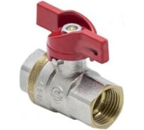 Шаровой кран Aquasfera латунь, никель, полнопроходной, бабочка Euro Ду15 Ру40 м/м 1002-01 007-7378