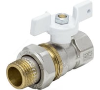 Шаровой кран Aquasfera латунь, никель, американка, полнопроходной, бабочка, Standard Ду20 Ру30 м. 1107-02 107-5161