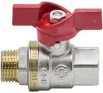 Шаровой кран Aquasfera латунь, никель, полнопроходной, бабочка,  Euro Ду15 Ру40 р/р 1005-01 007-7390