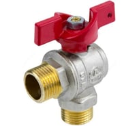 Шаровой кран Aquasfera латунь, никель, угловой, полнопроходной, бабочка, Euro Ду15 Ру40 р/р 1010-01 007-7402