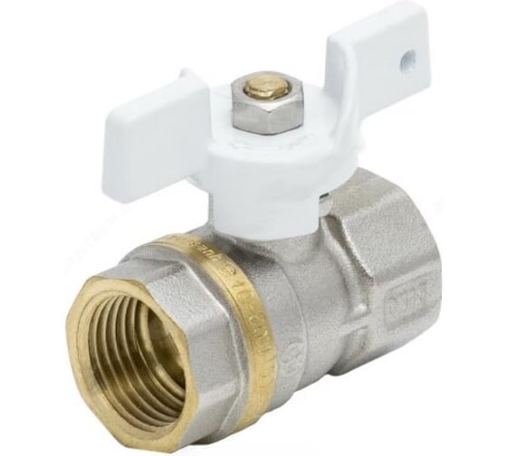 Шаровой кран Aquasfera латунь, никель, полнопроходной, бабочка, Standard Ду25 Ру25 м/м 1102-03 107-5144 1