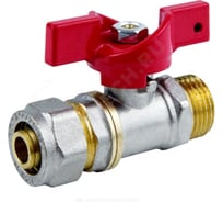 Шаровой кран Aquasfera латунь, никель, обжимной, бабочка, Euro Дн20х3/4 Ру16 р 1017-03 027-8784