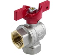 Шаровой кран Aquasfera латунь, никель, угловой, полнопроходной, бабочка, Euro Ду15 Ру40 м/м 1008-01 007-7400