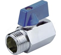 Шаровой кран Aquasfera латунь, хром, мини, полнопроходной, флажок, Euro Ду15 Ру10 м/р 1033-01 007-7412