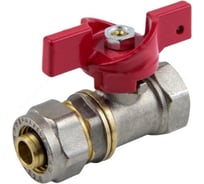 Шаровой кран Aquasfera латунь, никель, обжимной, бабочка, Euro Дн20х1/2 Ру16 1016-02 027-8780